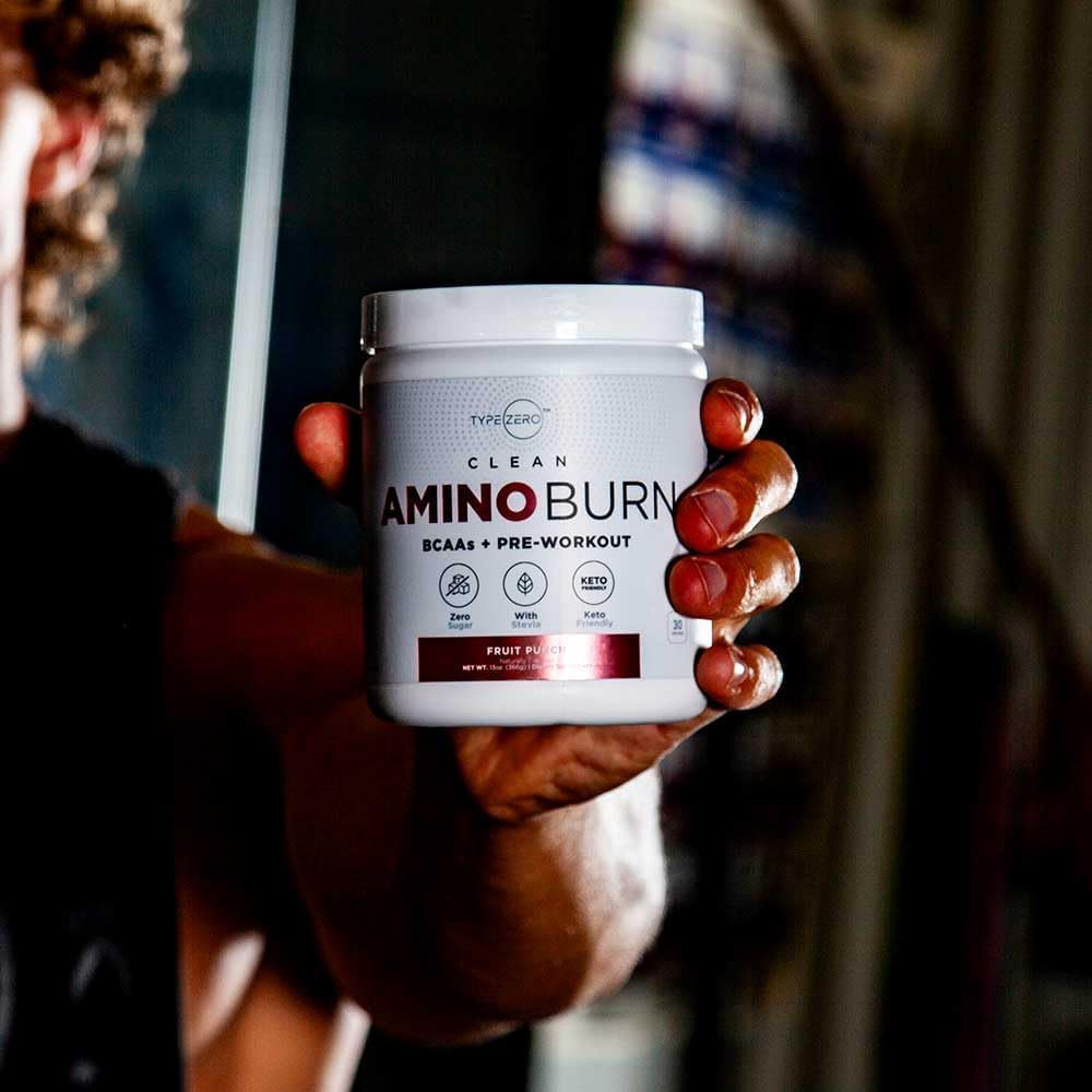 Sugar-Free Type Zero AminoBurn Tropical Punch BCAA Supplement - 30 Servings | Natural Pre/Post Workout Keto Drink