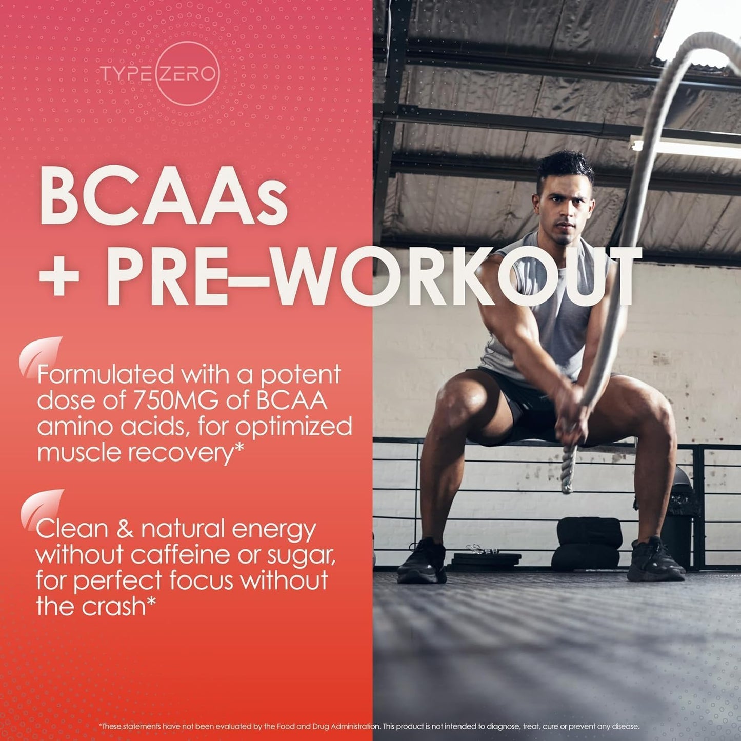 Sugar-Free Type Zero AminoBurn Tropical Punch BCAA Supplement - 30 Servings | Natural Pre/Post Workout Keto Drink