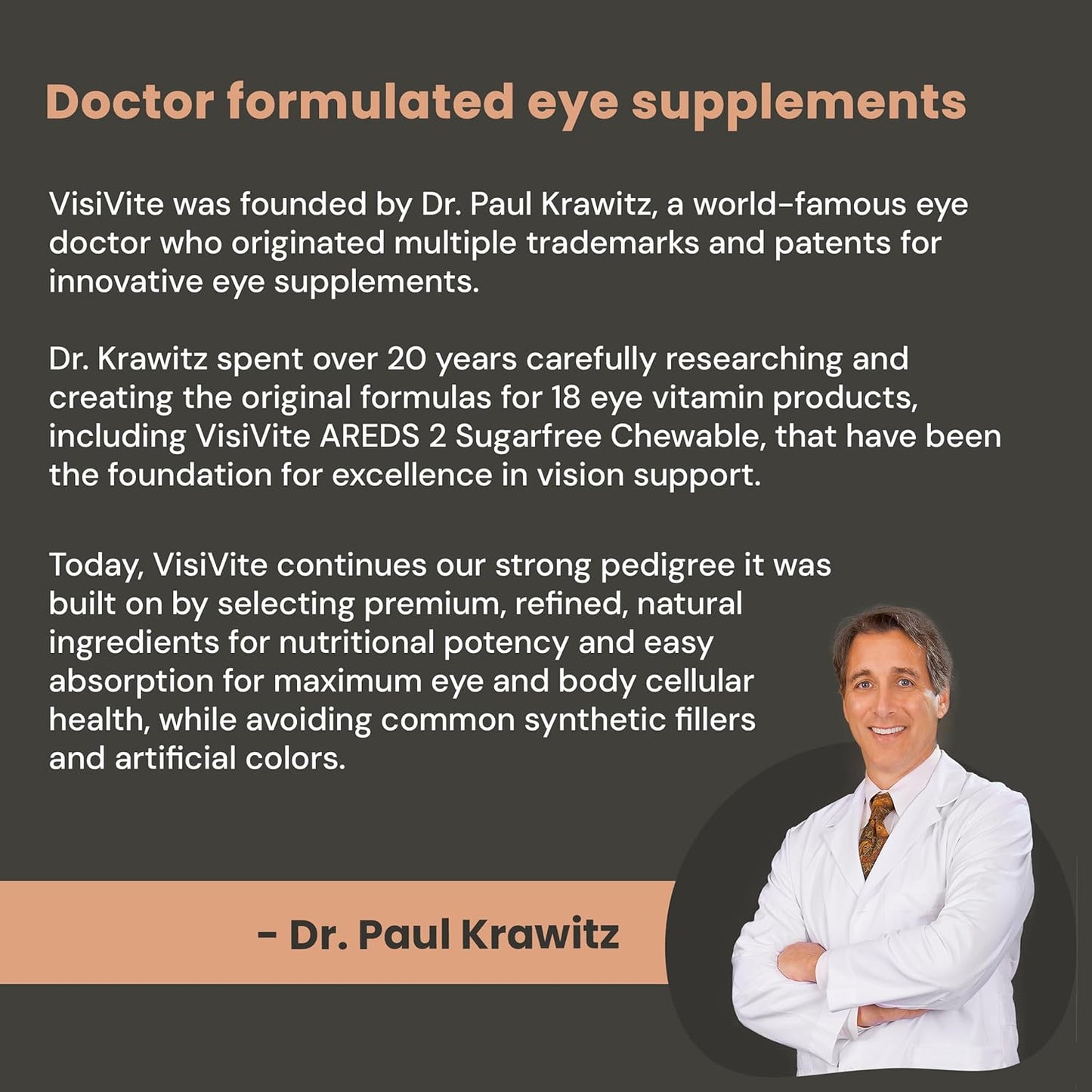 Sugar-Free VisiVite AREDS 2 Eye Vitamins with Lutein - Chewable Tablets for Eye Health - Pack of 3