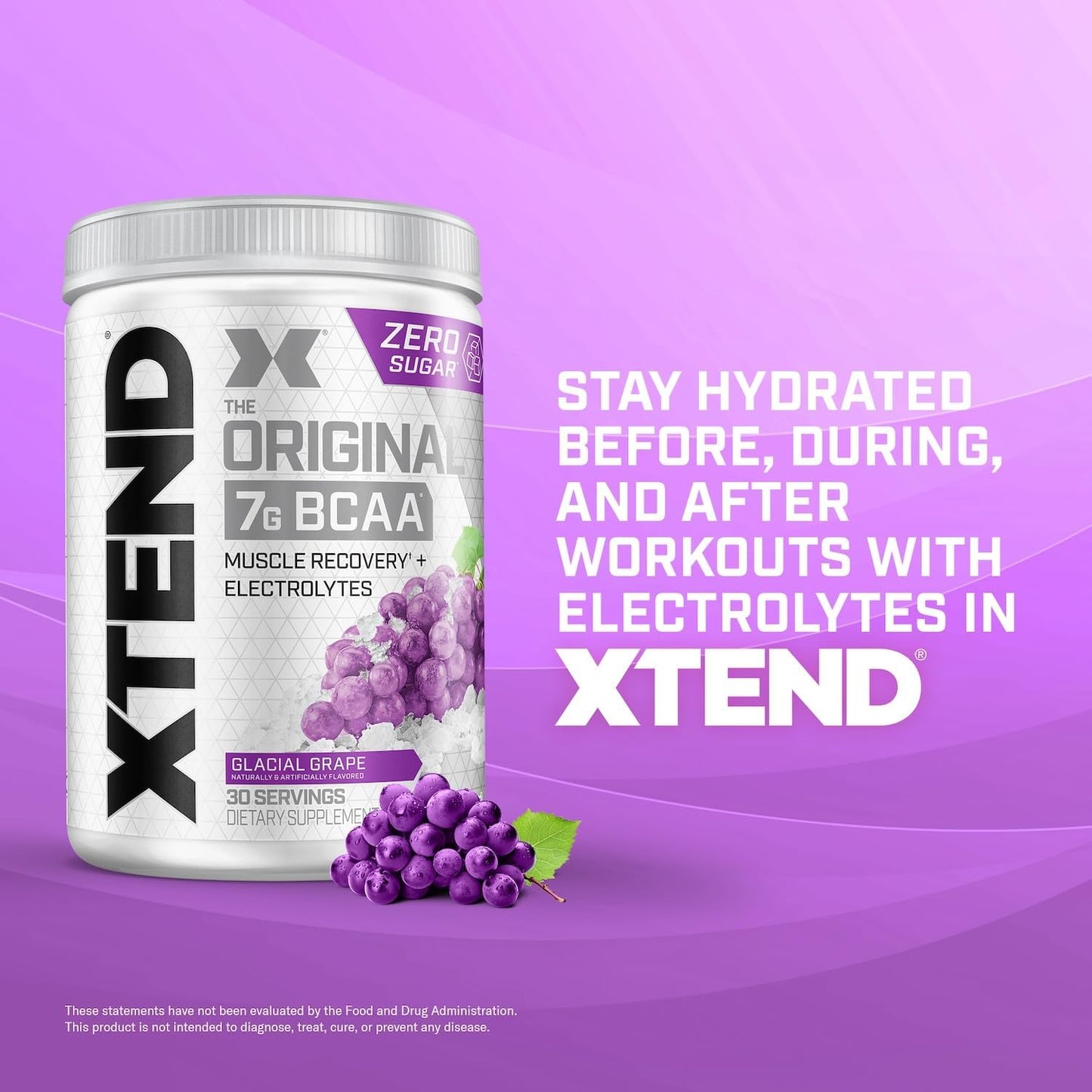 Sugar-Free Xtend Original BCAA Powder with 7g BCAA and 2.5g L-Glutamine - Post Workout Drink for Muscle Recovery, 30 Servings