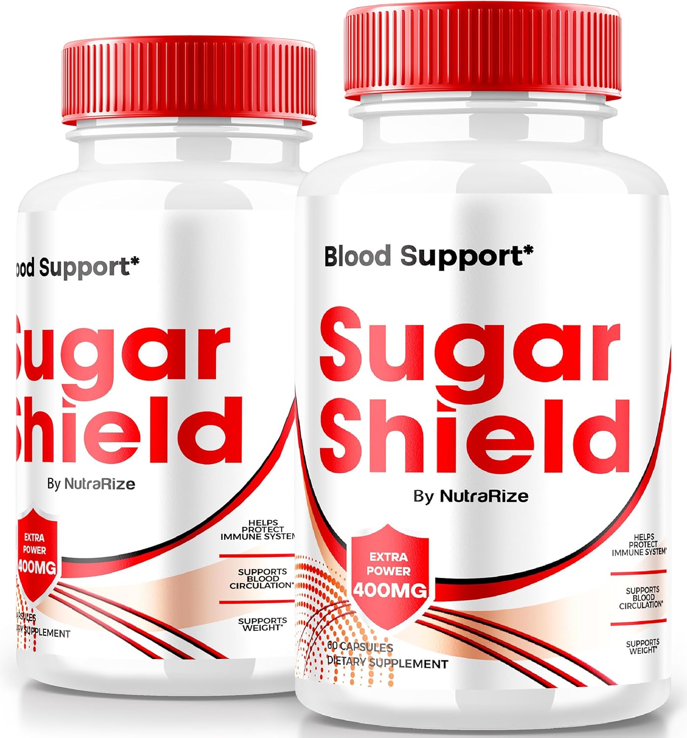 Sugar Shield Blood Support Pills - Pack of 2, Maximum Strength Formula - Natural Blood Blend Complex - 120 Capsules - NutraRize