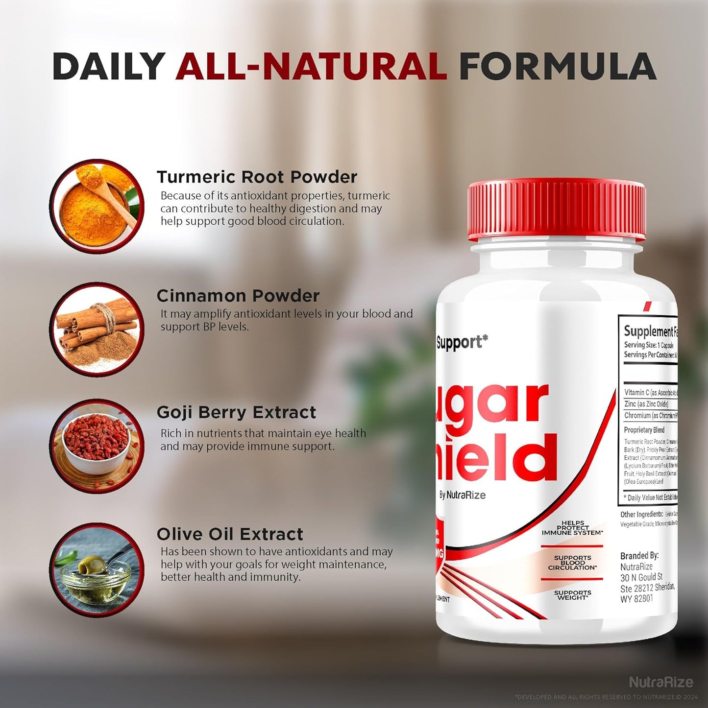 Sugar Shield Blood Support Pills - Pack of 3, Maximum Strength Formula with Natural Blood Blend Complex - 180 Capsules, Reviews Included