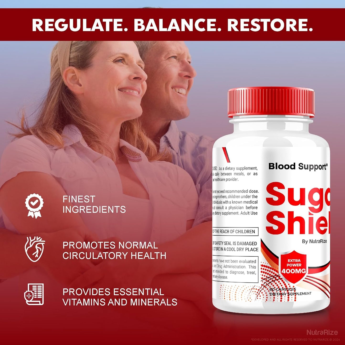 Sugar Shield Blood Support Pills - Pack of 3, Maximum Strength Formula with Natural Blood Blend Complex - 180 Capsules, Reviews Included