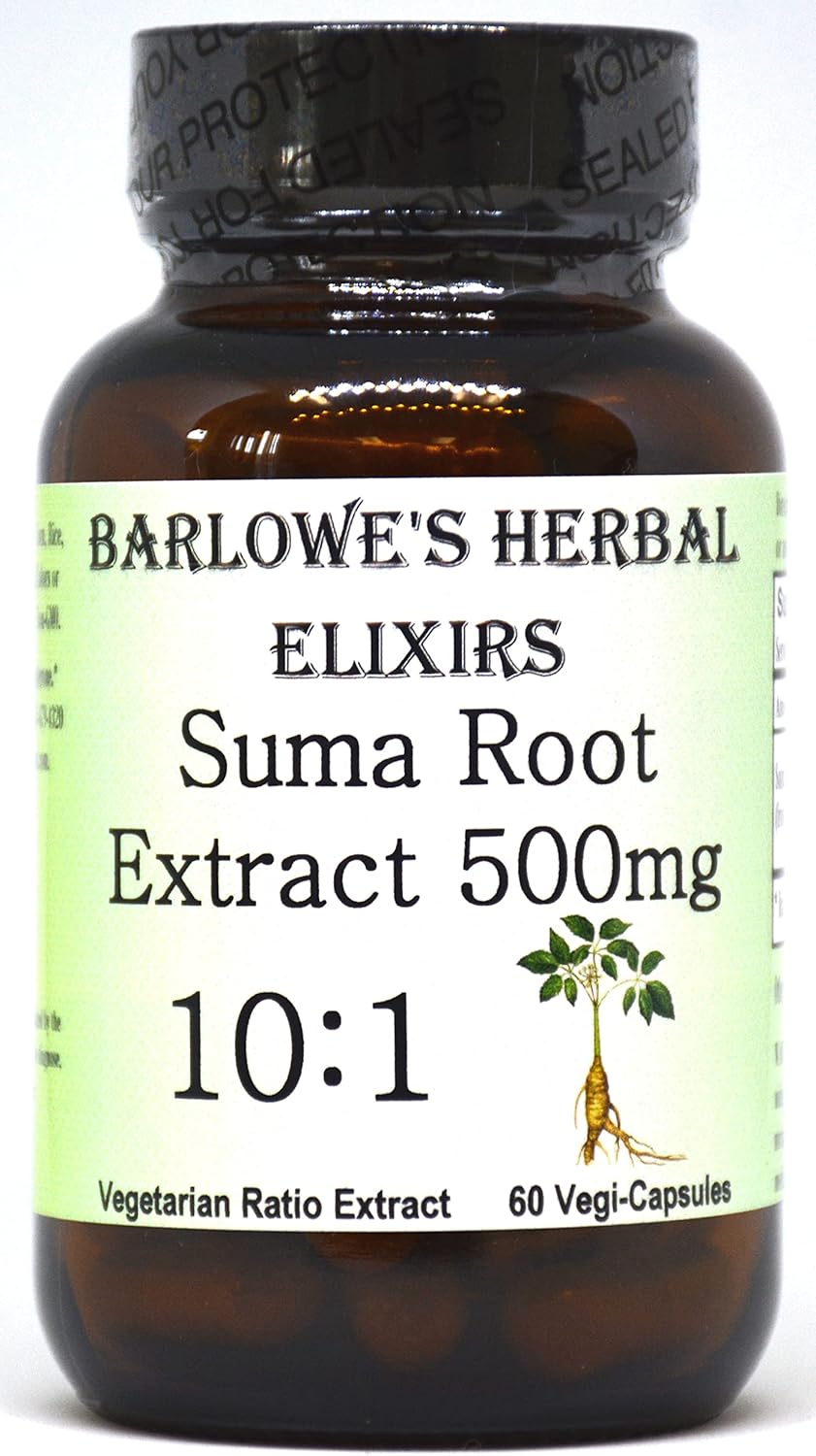 Suma Root Extract Supplement 500mg 10:1 Concentrated Extract - 60 Vegan Capsules