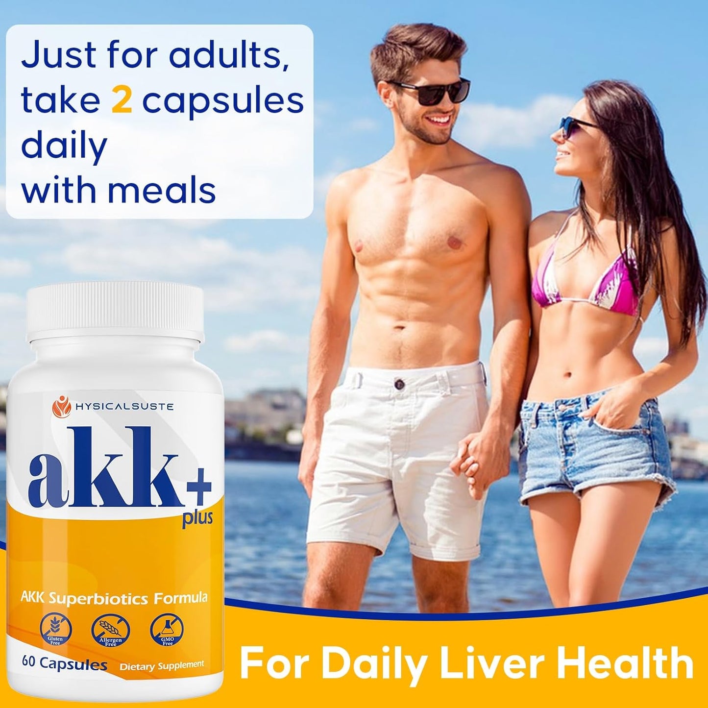 Summatah Akk+ Superbiotics - 20 Billion Probiotic with Milk Thistle, Taraxasterol, GLP1 Supplement - Antioxidant, Gut & Skin Health - 120 Count