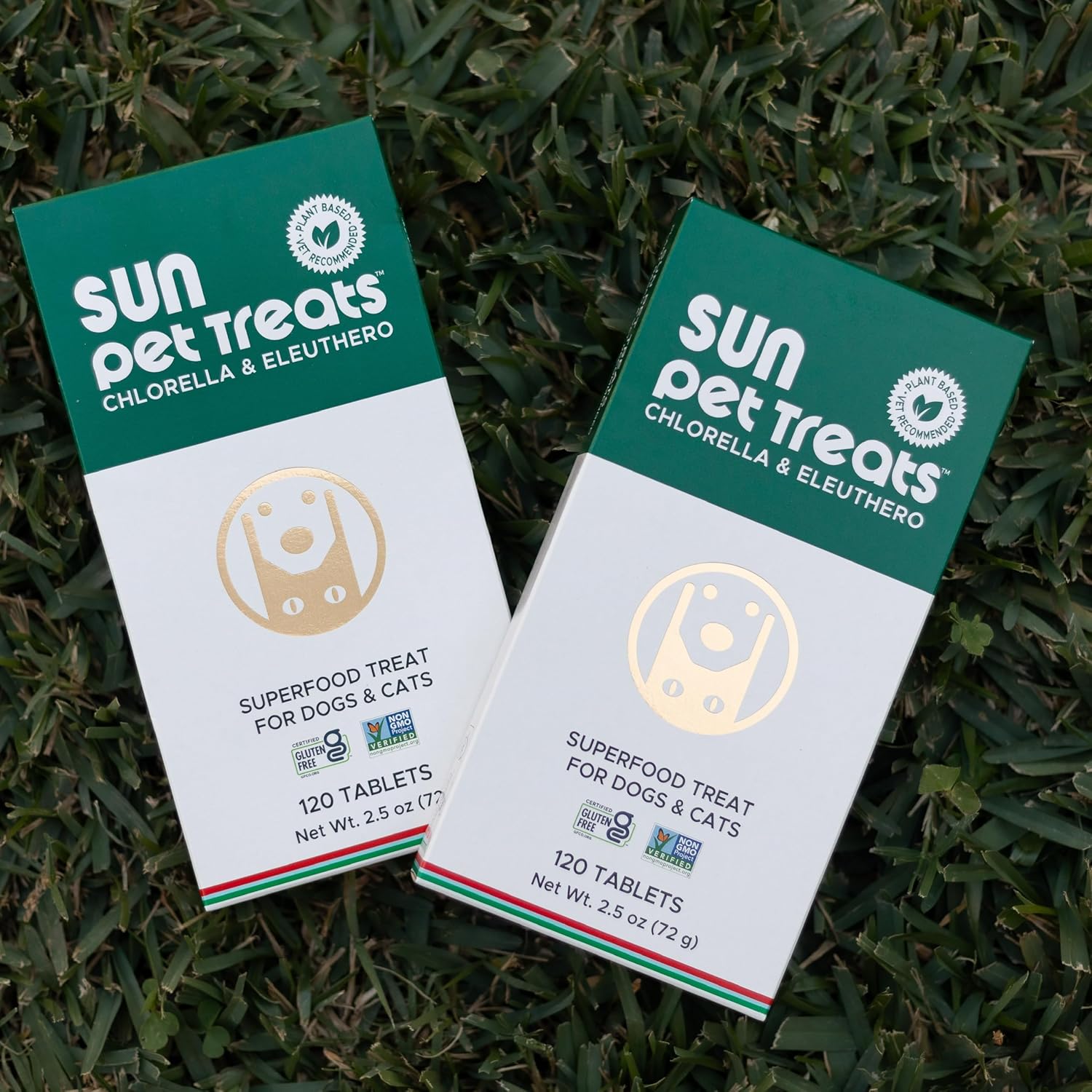 Sun Chlorella Sun Pet Treats: Green Superfood Supplement for Dogs & Cats - Immune Defense, Skin & Gut Health - 120 Bites