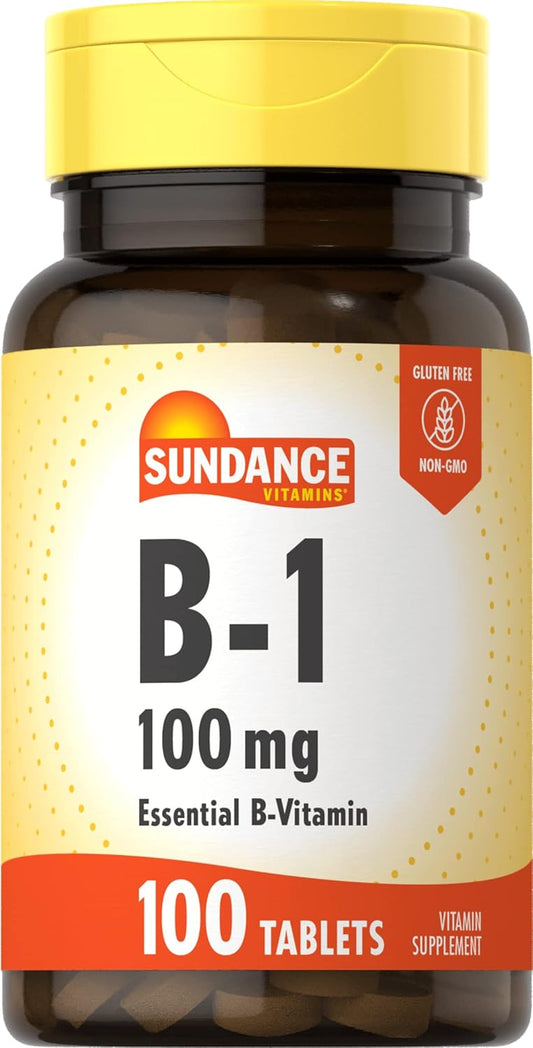 Sundance B-1 100 mg - 100 Tablets for Daily Vitamin B1 Supplement