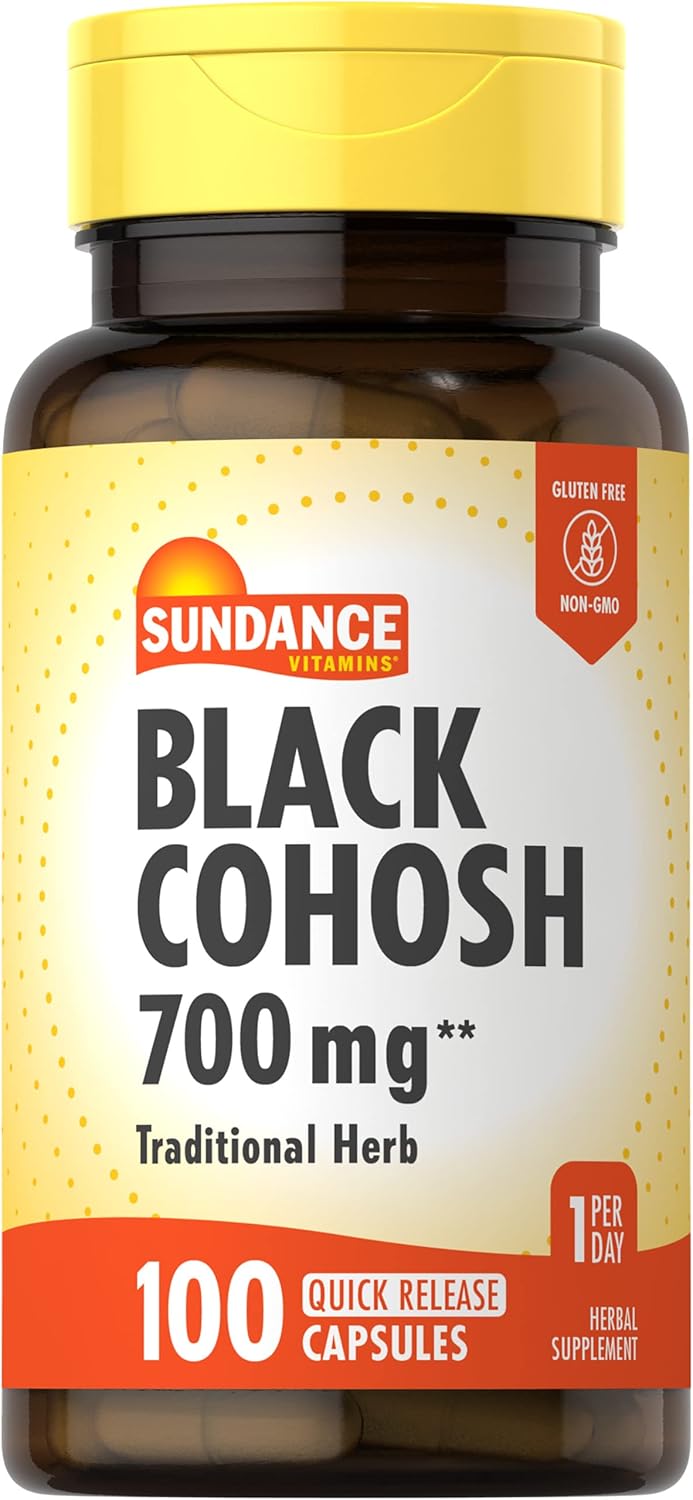 Sundance Black Cohosh 700mg Capsules | 100 Quick Release | Non-GMO Gluten Free Herbal Supplement