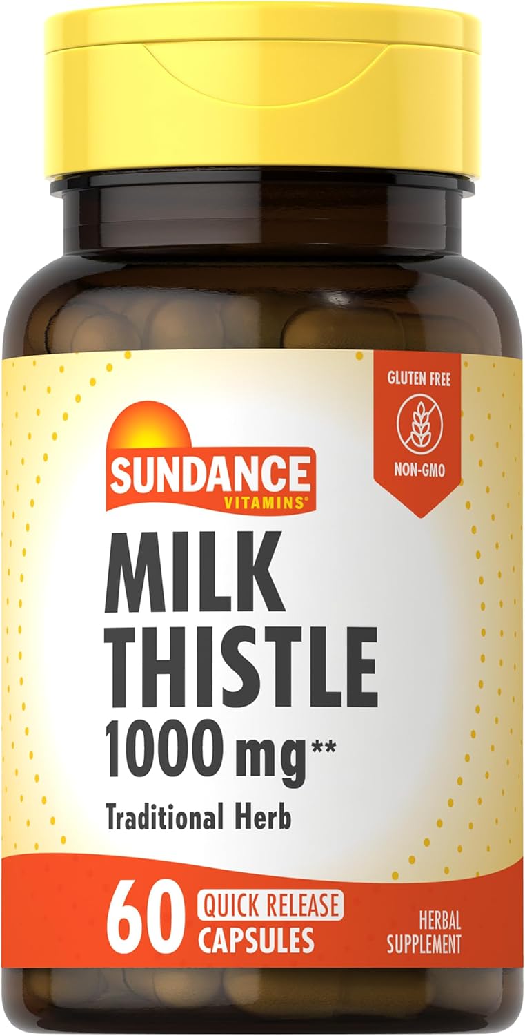 Sundance Milk Thistle 1000mg Capsules - 60 Quick Release | Herbal Supplement, Non-GMO, Gluten Free