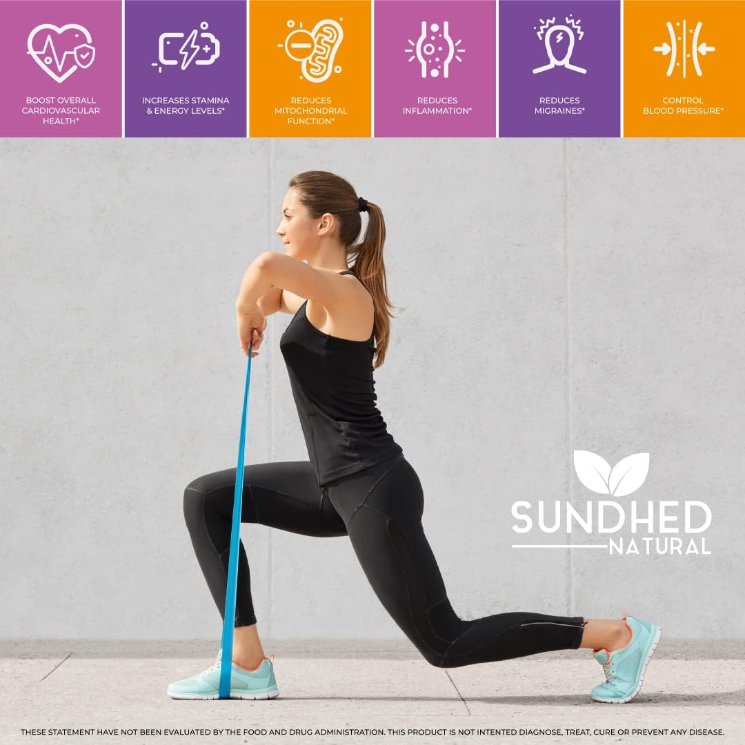 Sundhed Natural CoQ10 + Resveratrol Capsules - Powerful Antioxidant Supplement