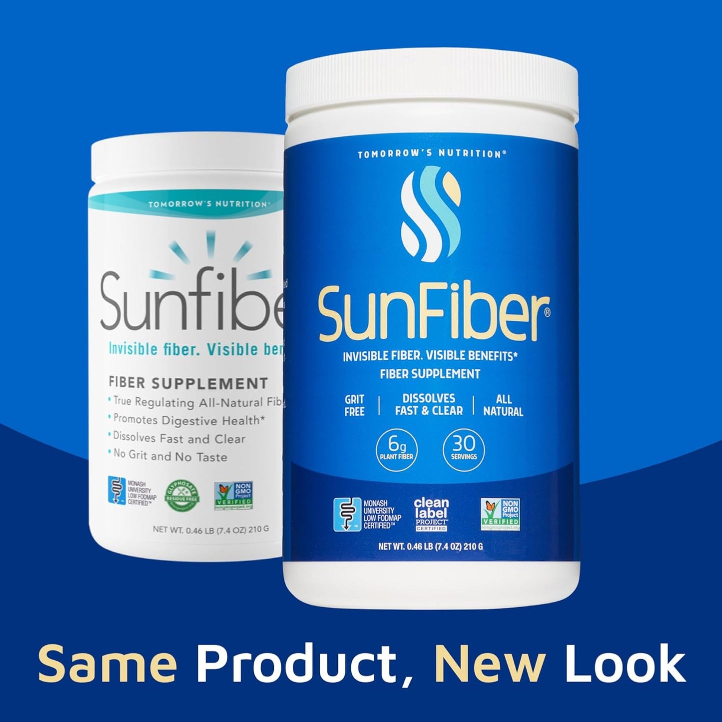 Sunfiber Prebiotic Fiber Supplement for Digestive Health - 30 Servings, Low FODMAP, Gluten-Free, Unflavored - Tomorrow's Nutrition