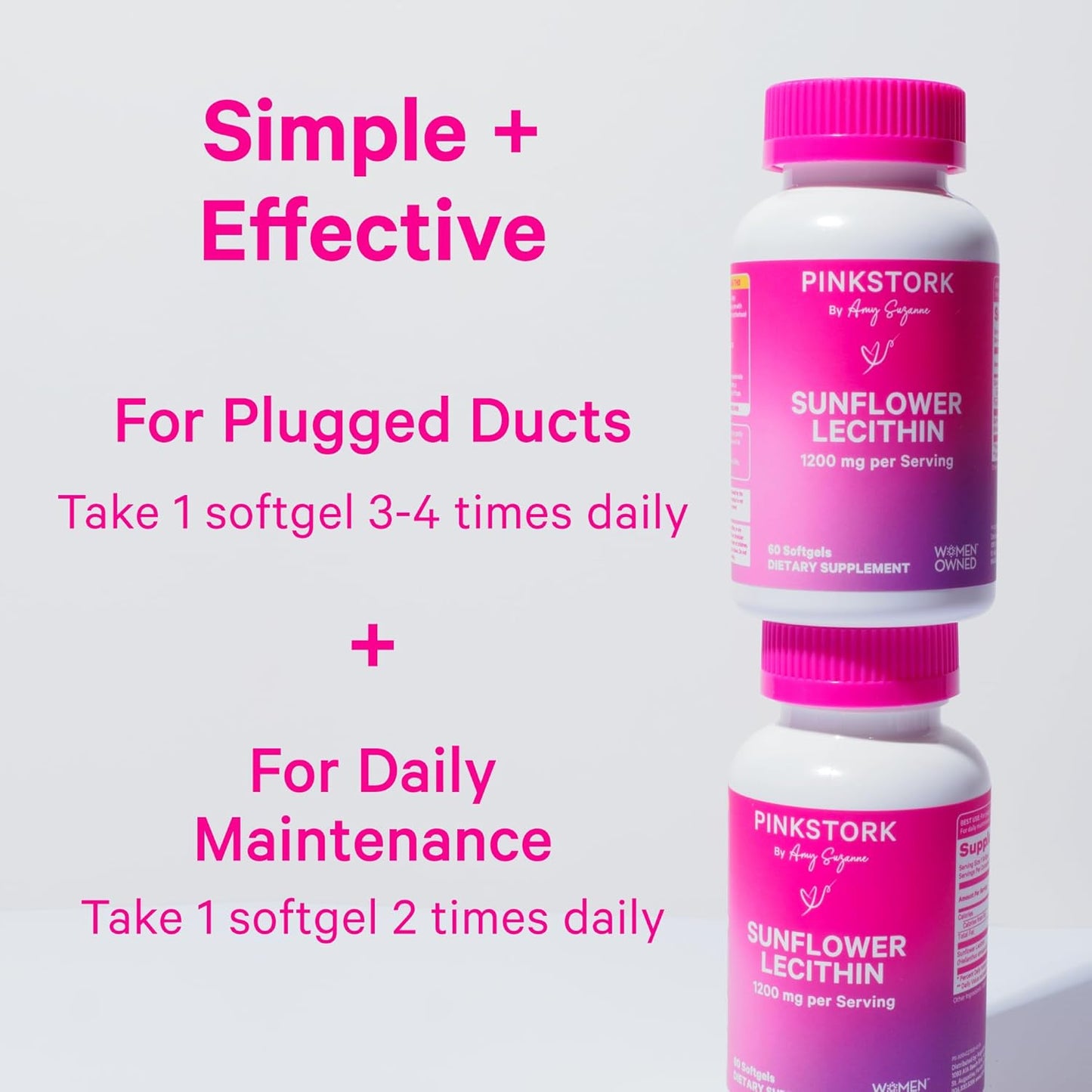 Sunflower Lecithin Supplement for Clogged Milk Ducts - Breastfeeding Support for Postpartum Moms - 1200mg Softgels - 60 Count