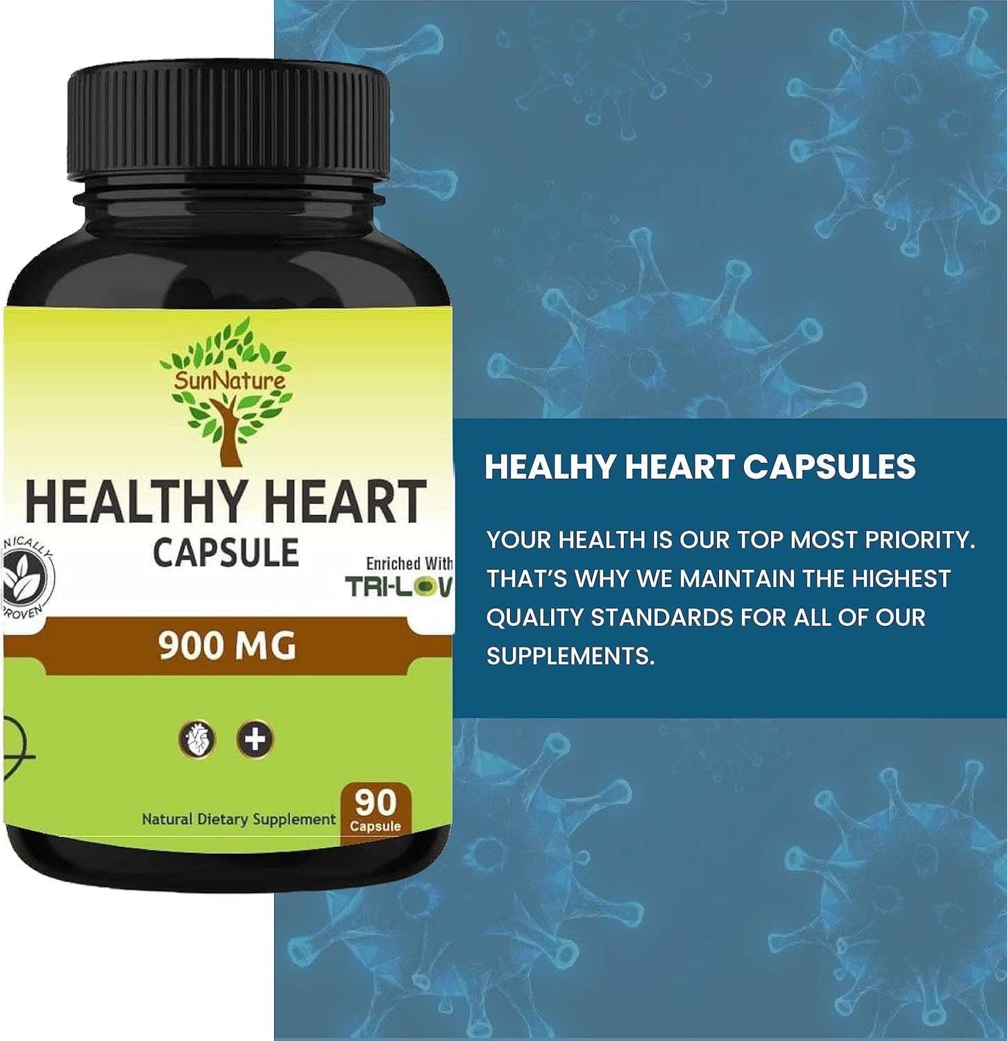 SunNature Healthy Capsule I - Amla, Garlic, & Arjuna Extract Blend | 90 Capsules | Health Supplement