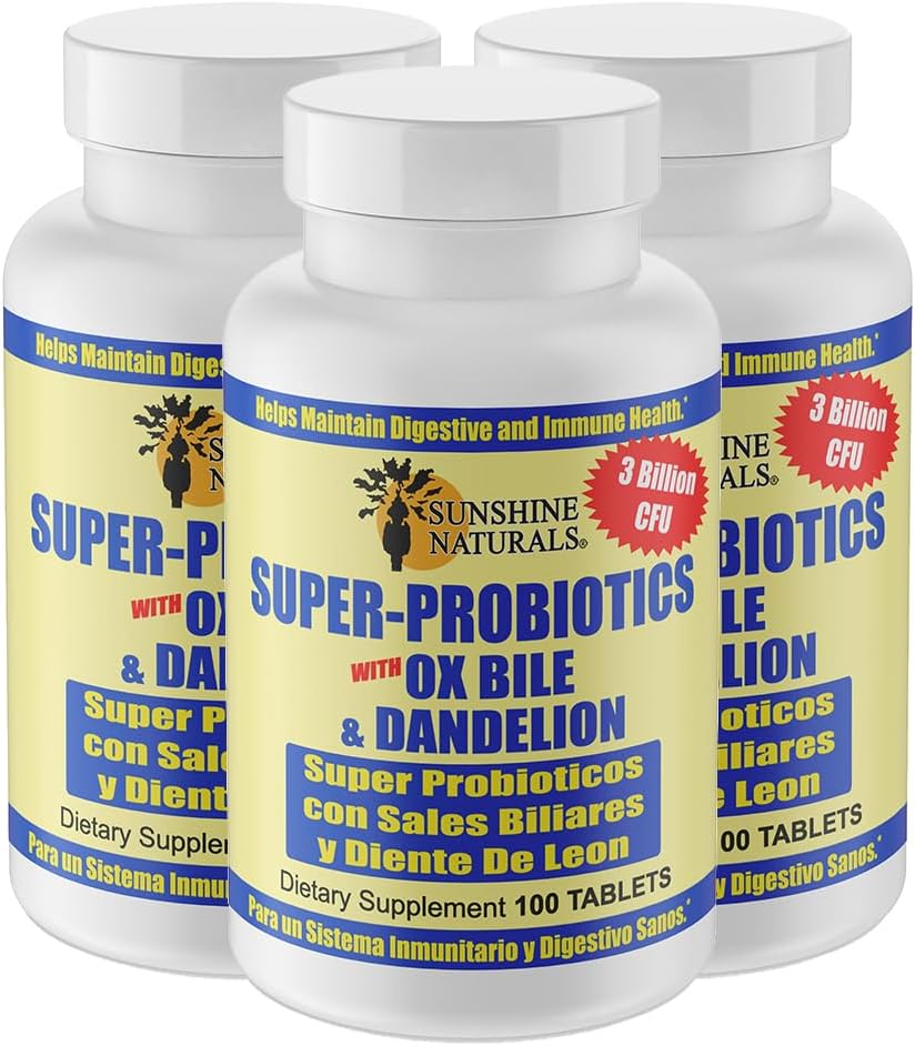 Sunshine Naturals Super Probiotics Supplement - 300 Capsules for Digestion, Gut Health, and Immune System Support