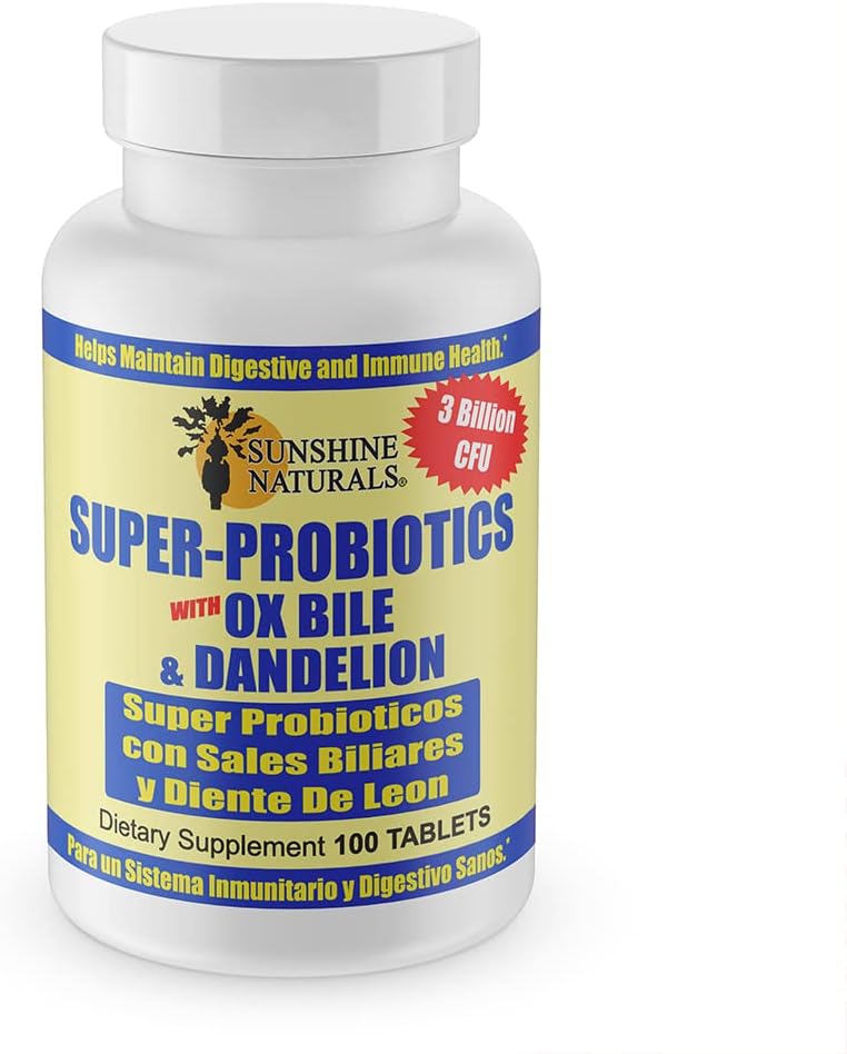 Sunshine Naturals Super Probiotics Supplement - 300 Capsules for Digestion, Gut Health, and Immune System Support