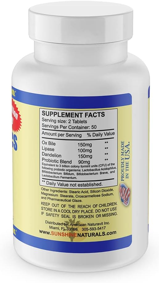 Sunshine Naturals Super Probiotics Supplement - 300 Capsules for Digestion, Gut Health, and Immune System Support