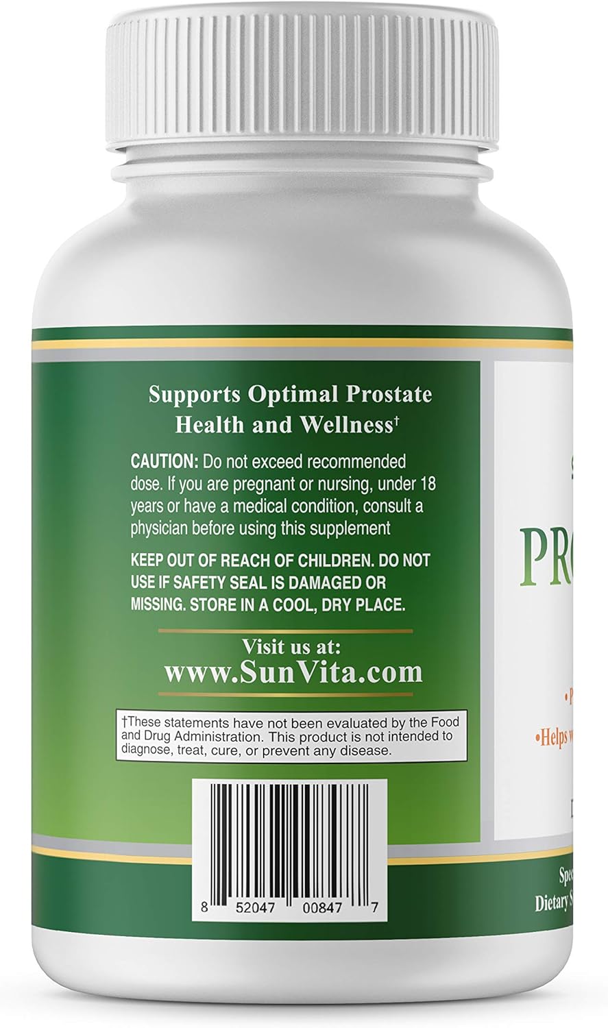 SunVita Health Prostate Formula with Saw Palmetto & Beta Sitosterol - 120 Capsules for Frequency & Urgency
