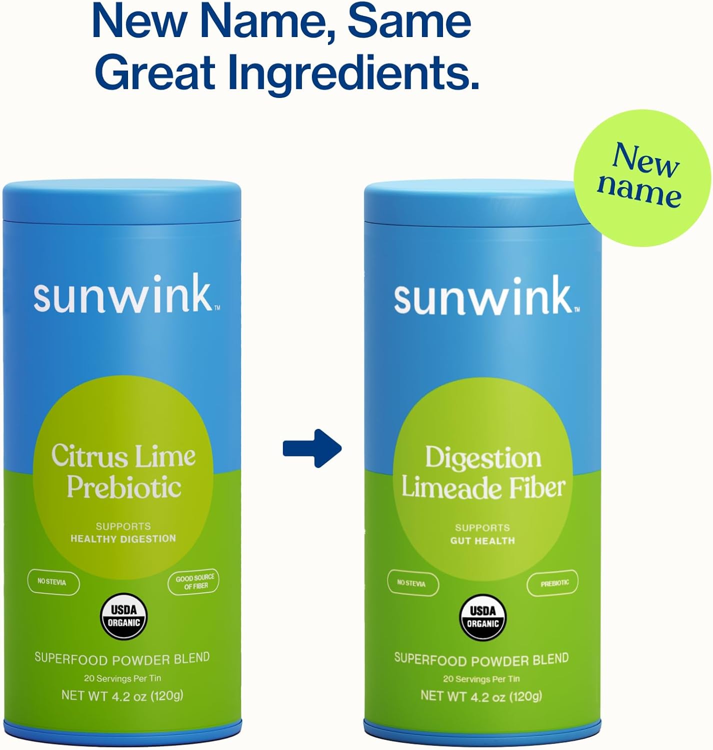 Sunwink Digestion Limeade Fiber Superfood Powder | Prebiotic Fiber Blend with Chicory Root & Tangerine Peel | Supports Gut Health | 4.2 oz, 20 Servings