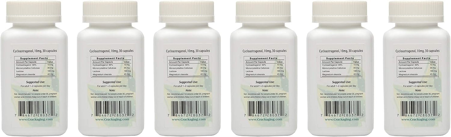 Super-Absorption Cycloastragenol 98% - 10mg per Capsule (180 Capsules Total)