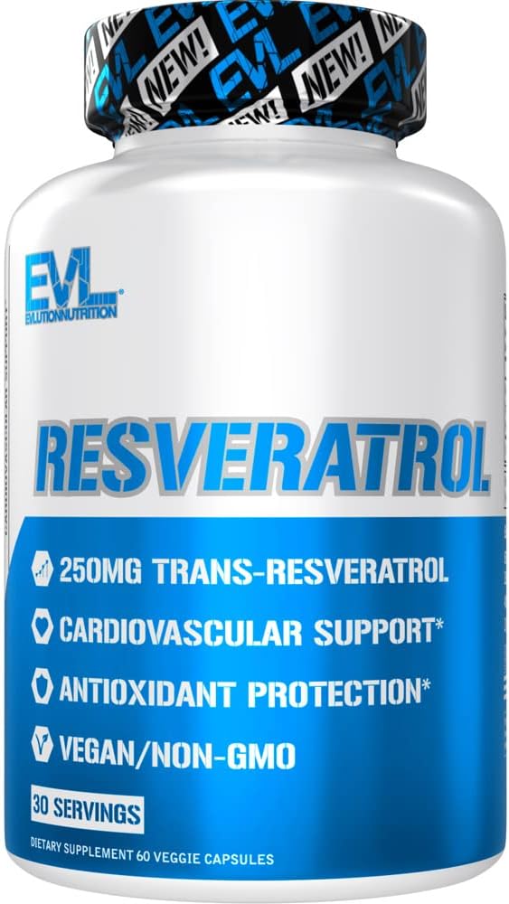 Super Antioxidant Trans-Resveratrol Supplement for Immune and Heart Health - 500mg Japanese Knotweed Extract - Evlution Anti Aging Nutrition