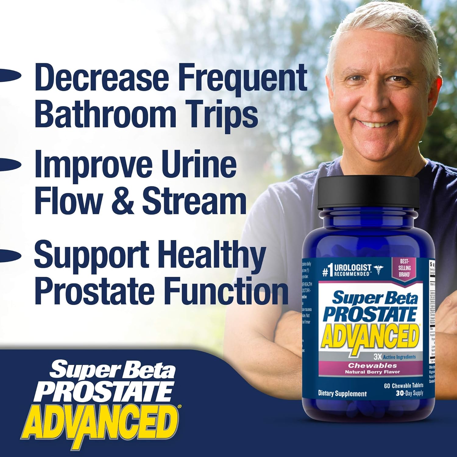 Super Beta Prostate Advanced Chewables - Men's Health Support Supplement (540 Chews, 3-Month Supply)