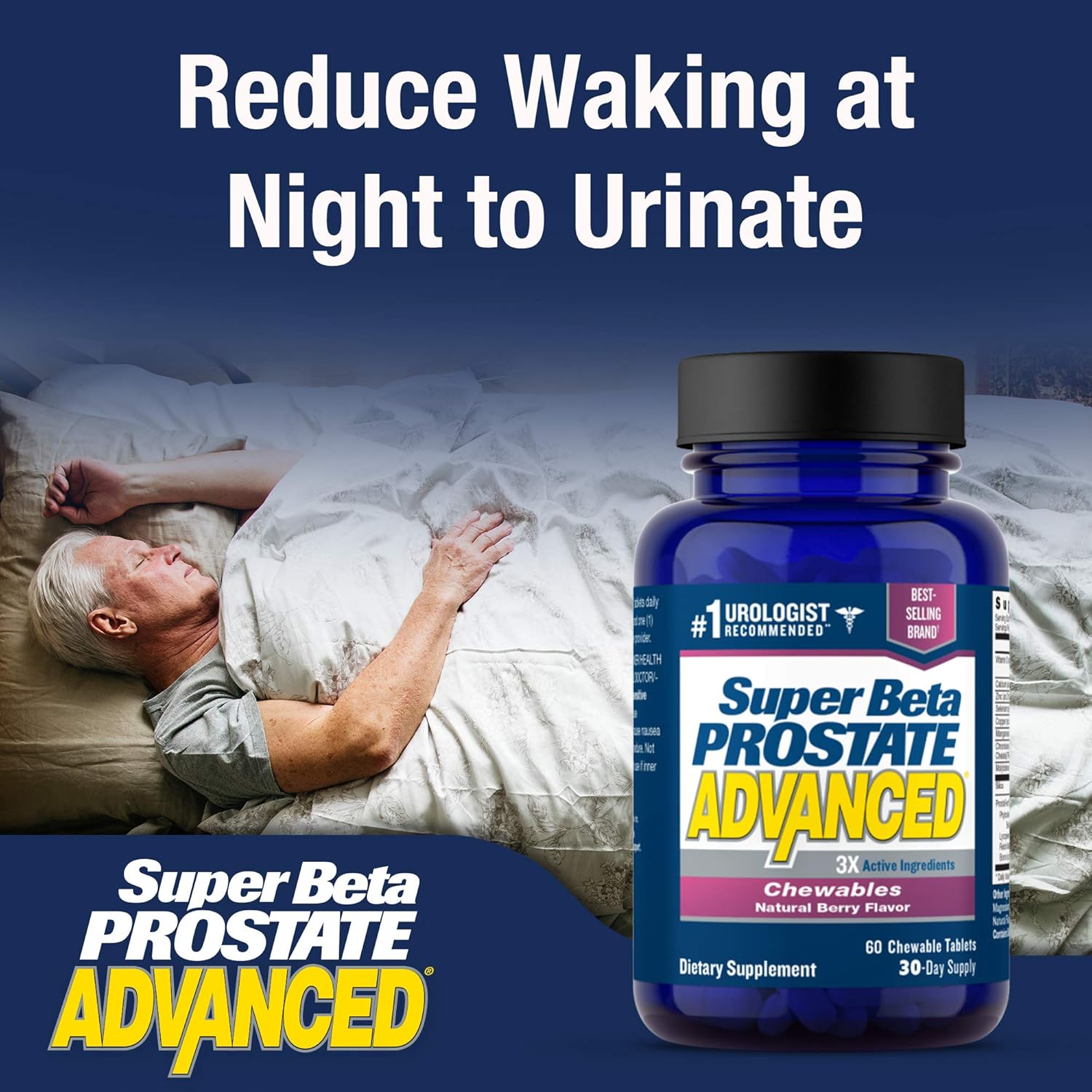 Super Beta Prostate Advanced Chewables - Men's Health Support Supplement (540 Chews, 3-Month Supply)