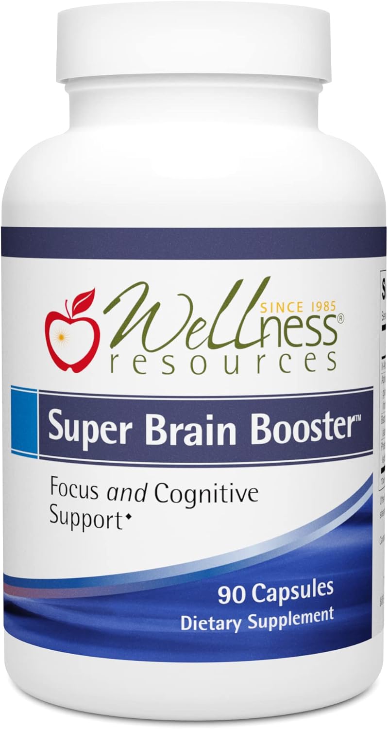 Super Brain Booster Capsules with Phosphatidylserine, N-Acetyl Tyrosine, Alpha GPC, Bacopa - Mental Clarity, Focus, Memory - 90 Count
