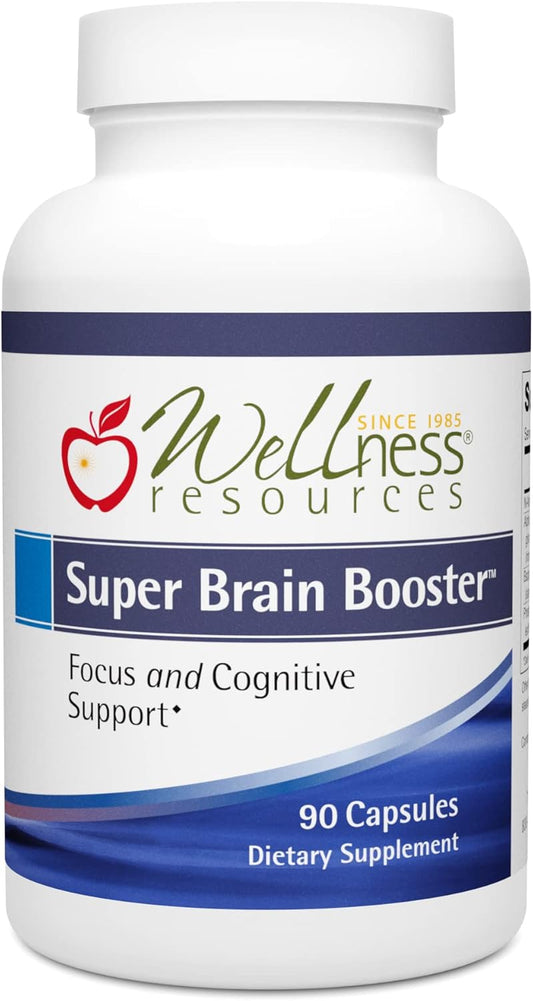 Super Brain Booster Capsules with Phosphatidylserine, N-Acetyl Tyrosine, Alpha GPC, Bacopa - Mental Clarity, Focus, Memory - 90 Count