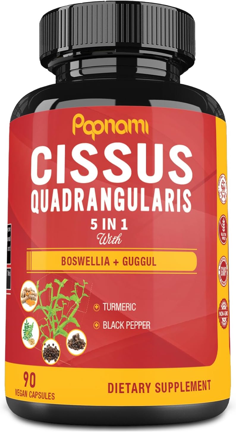Super Cissus Quadrangularis Extract Capsules with Boswellia, Guggul, Turmeric, Pepper - 90 Day Supply