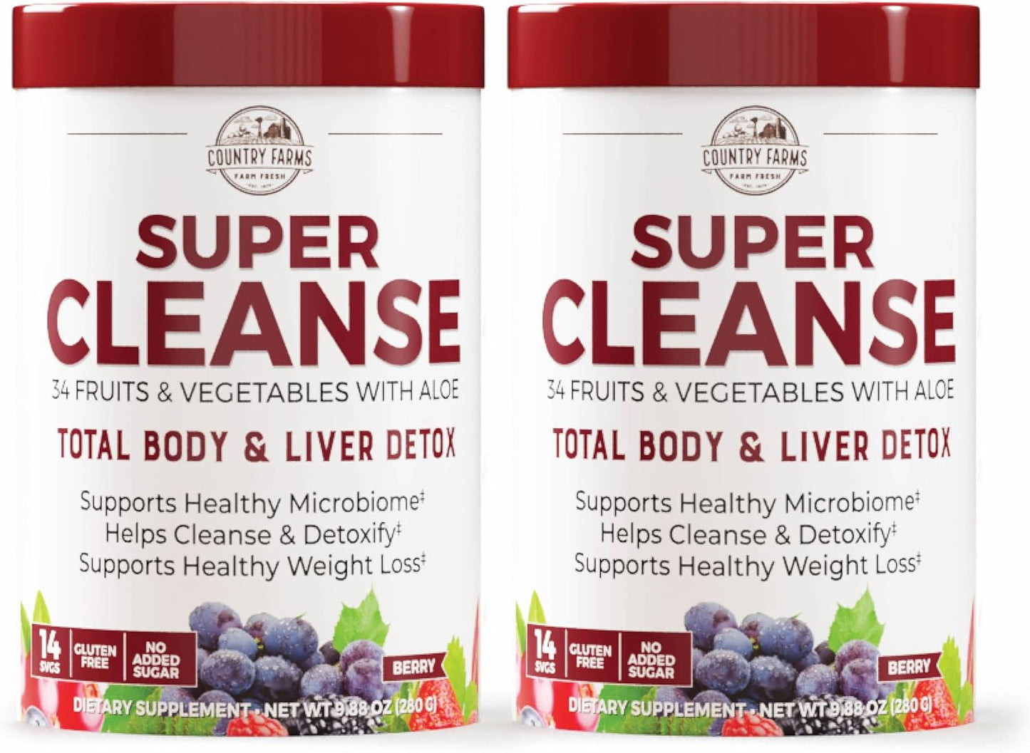 Super Cleanse Juice with 34 Fruits and Vegetables for Healthy Digestion and Weight Management - 28 Servings