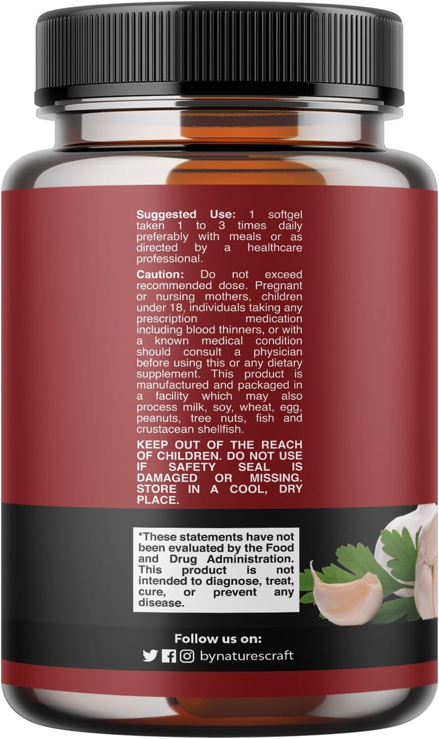 Super Concentrated Odorless Garlic Softgels with Parsley for Immune Support and Heart Health - Non GMO, Gluten Free Antioxidant Supplement