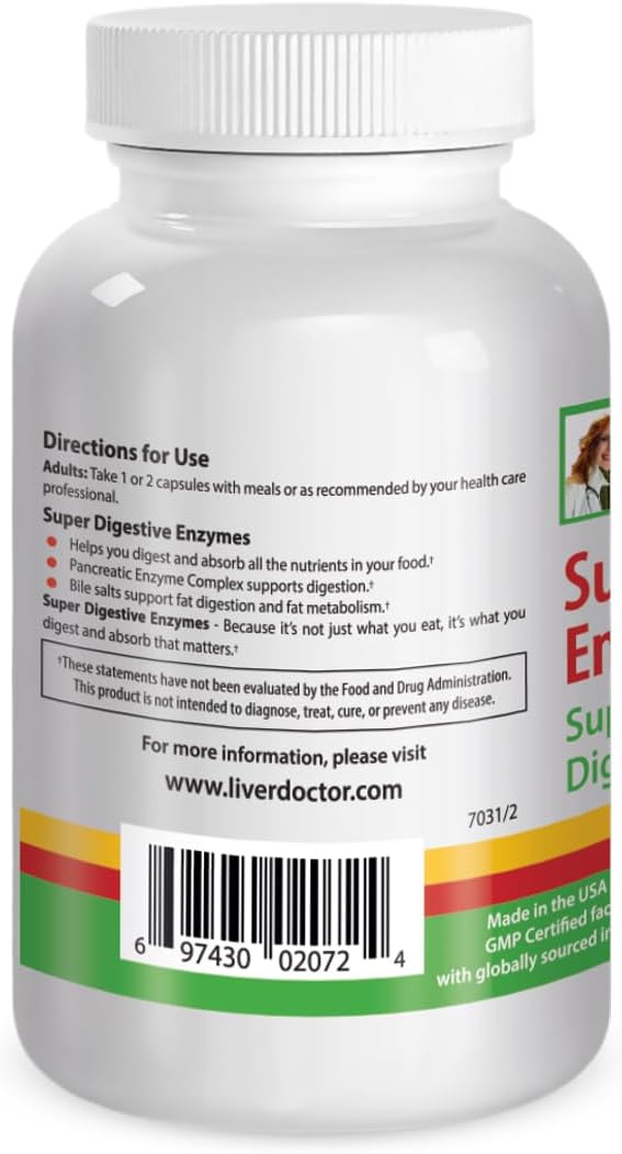 Super Digestive Enzymes Supplement for Better Digestion, Metabolism & Nutrient Absorption, Bloating, Gas, and Constipation Relief by LiverDoctor