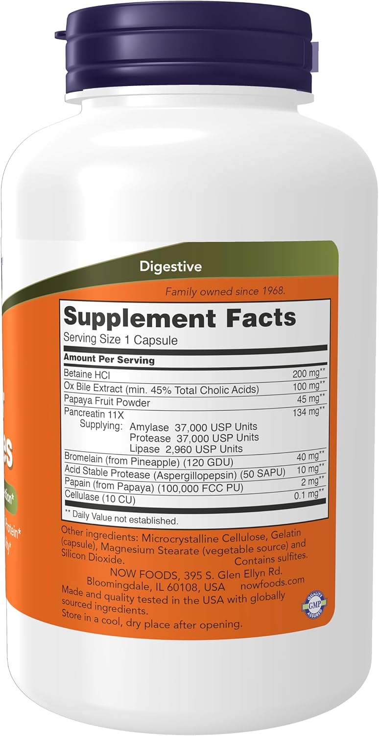 Super Enzymes with Bromelain, Ox Bile, Pancreatin, Papain - 180 Capsules, Cognitive Support with Magtein™ Magnesium - 90 Veg Capsules