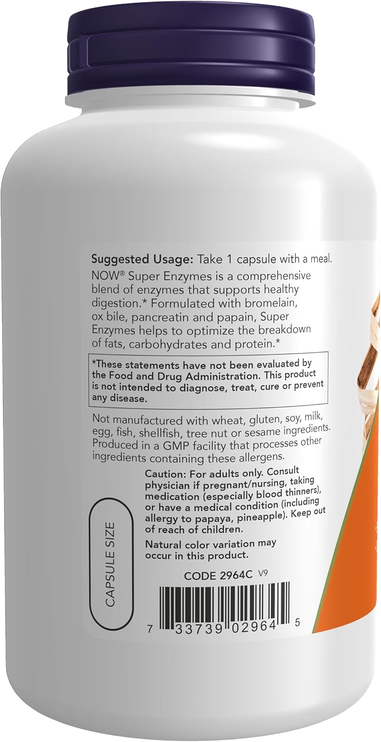 Super Enzymes with Bromelain, Ox Bile, Pancreatin, Papain - 180 Capsules, Cognitive Support with Magtein™ Magnesium - 90 Veg Capsules