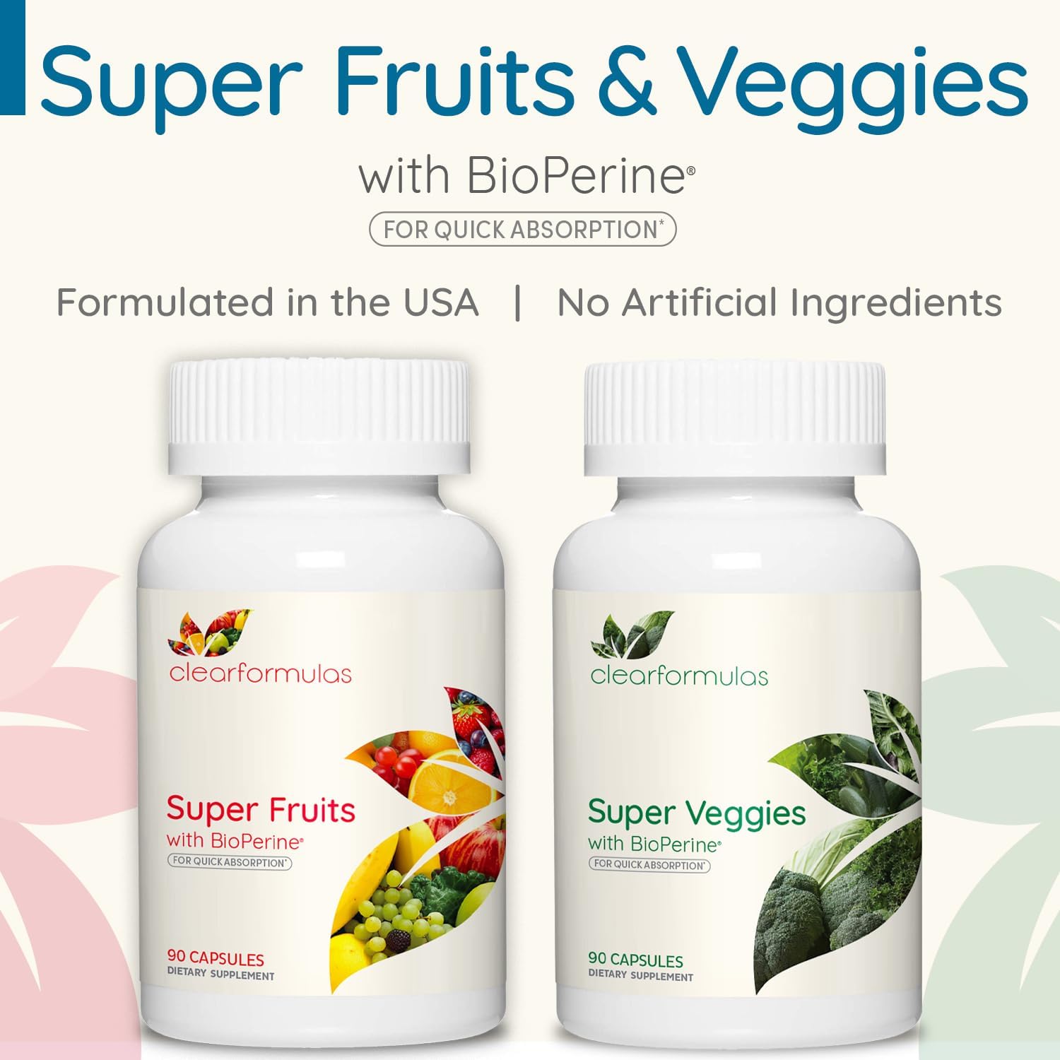 Super Fruits and Vegetables Supplement for Adults - 37 Different Super Foods for Overall Health and Immune Support - Non-GMO and Vegan - 30 Servings