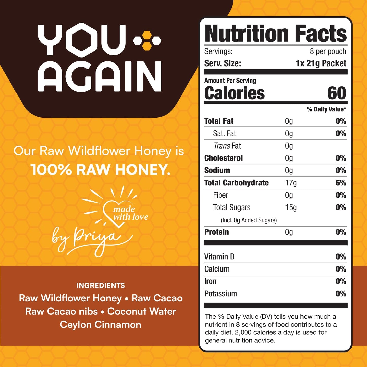 Super Honey Chocolate Gel Packets for Clean Energy During Workouts - Ideal for Cycling, Endurance, Running, Paleo & Carnivore Diets - Gluten-Free Snack Made in the USA - 8 Count