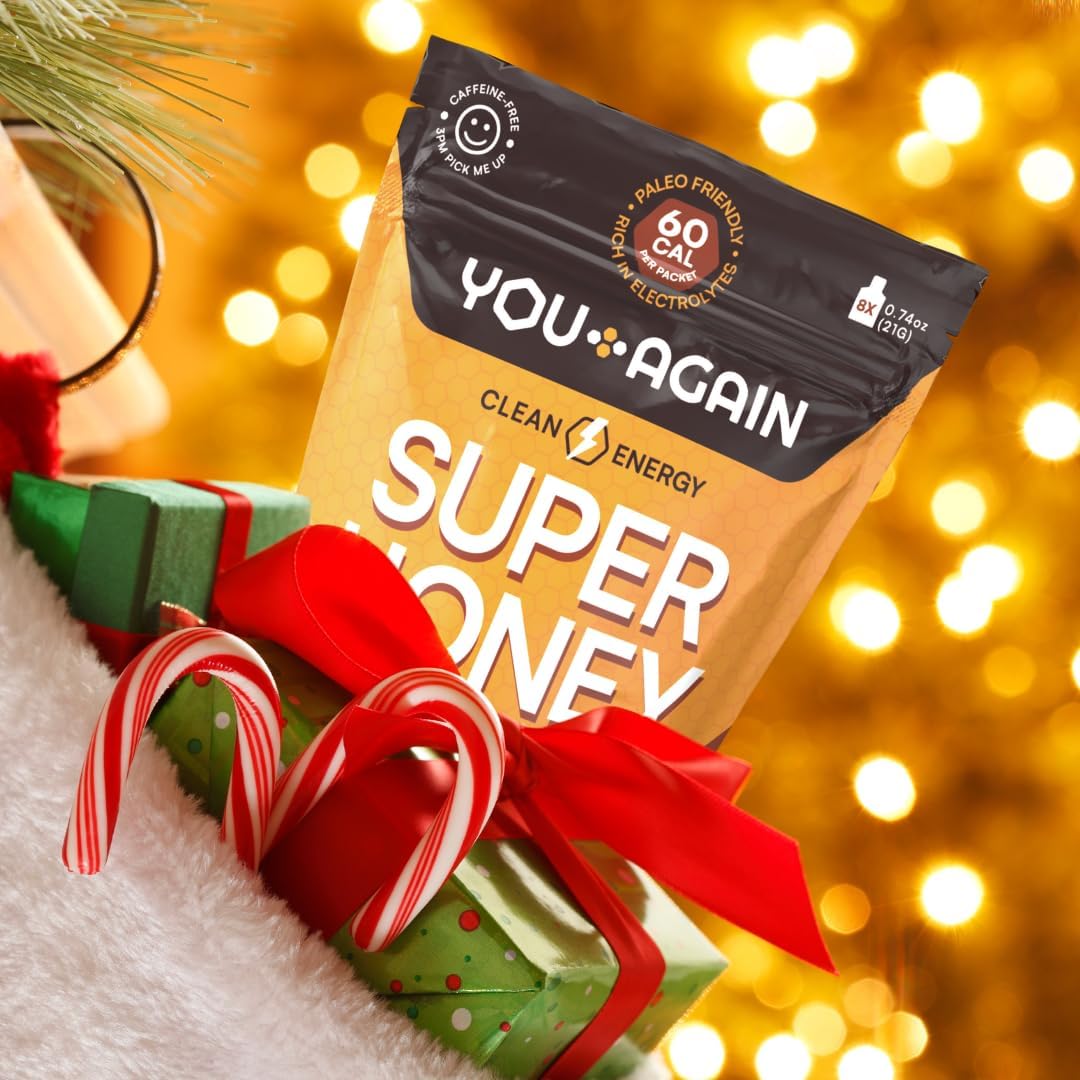 Super Honey Chocolate Gel Packets for Clean Energy During Workouts - Ideal for Cycling, Endurance, Running, Paleo & Carnivore Diets - Gluten-Free Snack Made in the USA - 8 Count