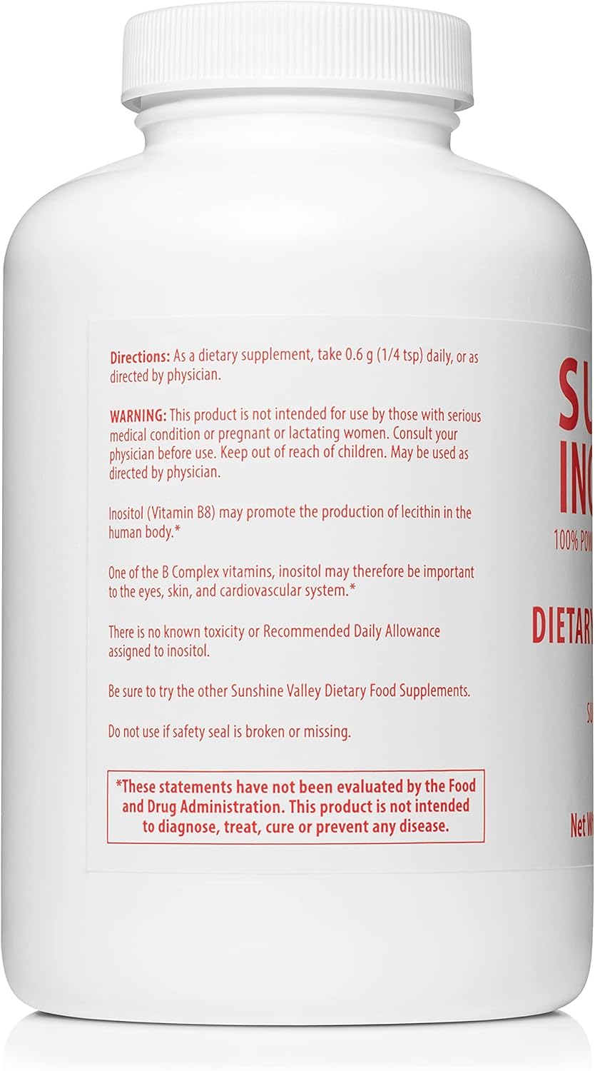 Super Inositol Vitamin B8 Powder - PCOS Fertility & Hormonal Balance Support - Non-GMO 16 oz