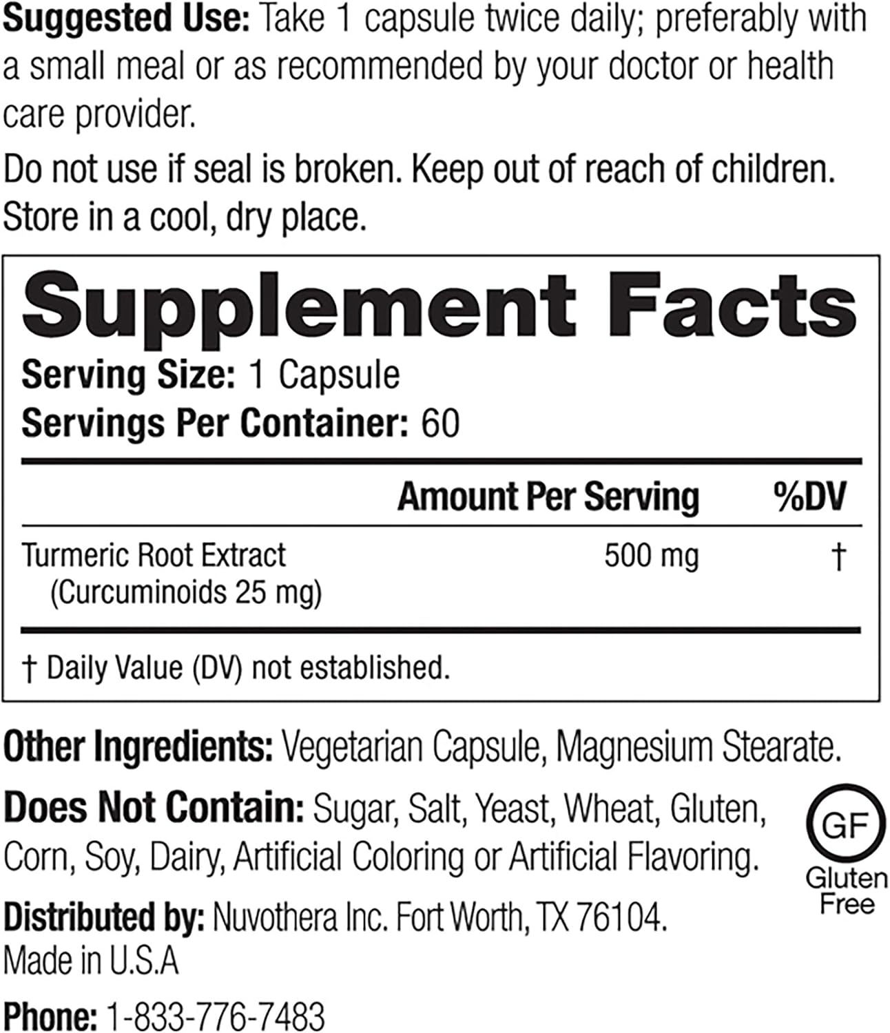 Super-Micronized Turmeric Curcumin Capsules - 1 Month Supply for Joint, Skin, and Gut Health - Whole Root, Non-GMO, High Absorption Formula - Antioxidant Support (60 Capsules)