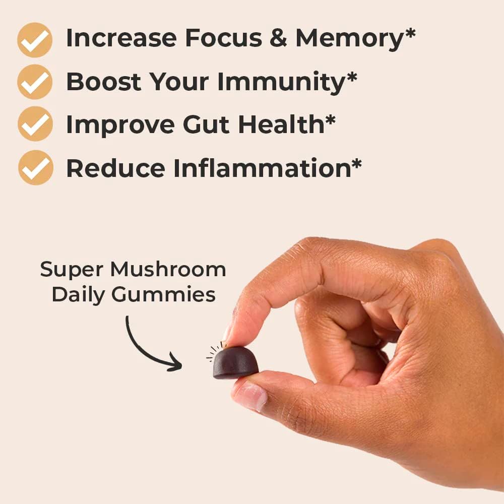 Super Mushroom Chaga Bundle: Immune Support & Stress Management Gummies + Elixir for Energy, Focus - 60 Gummies + 60ml Tincture