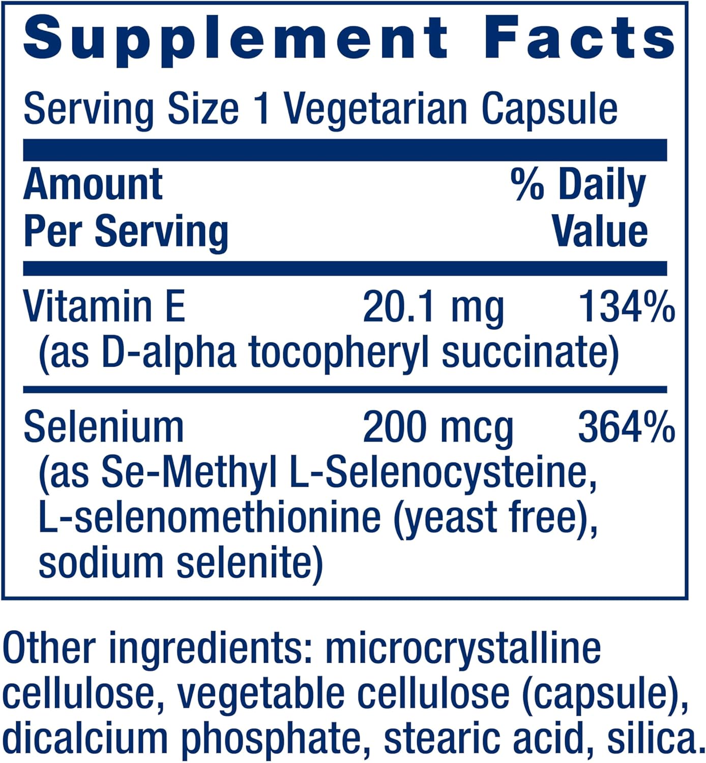 Super Selenium Complex with Vitamin E - Supports Cellular Health and Longevity - 100 Capsules - Gluten-Free, Non-GMO, Vegetarian