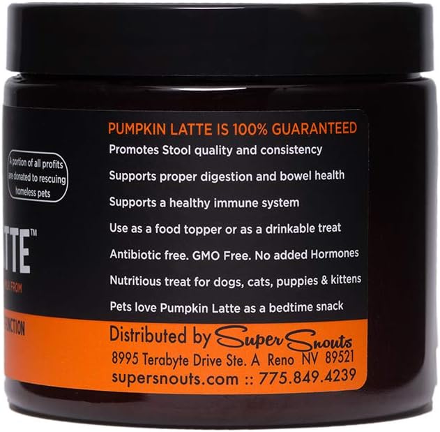 Super Snouts Pumpkin Latte Digestive Supplement for Dogs & Cats - 5 oz - Antibiotic-Free, Supports Gut Health & Stool Regularity