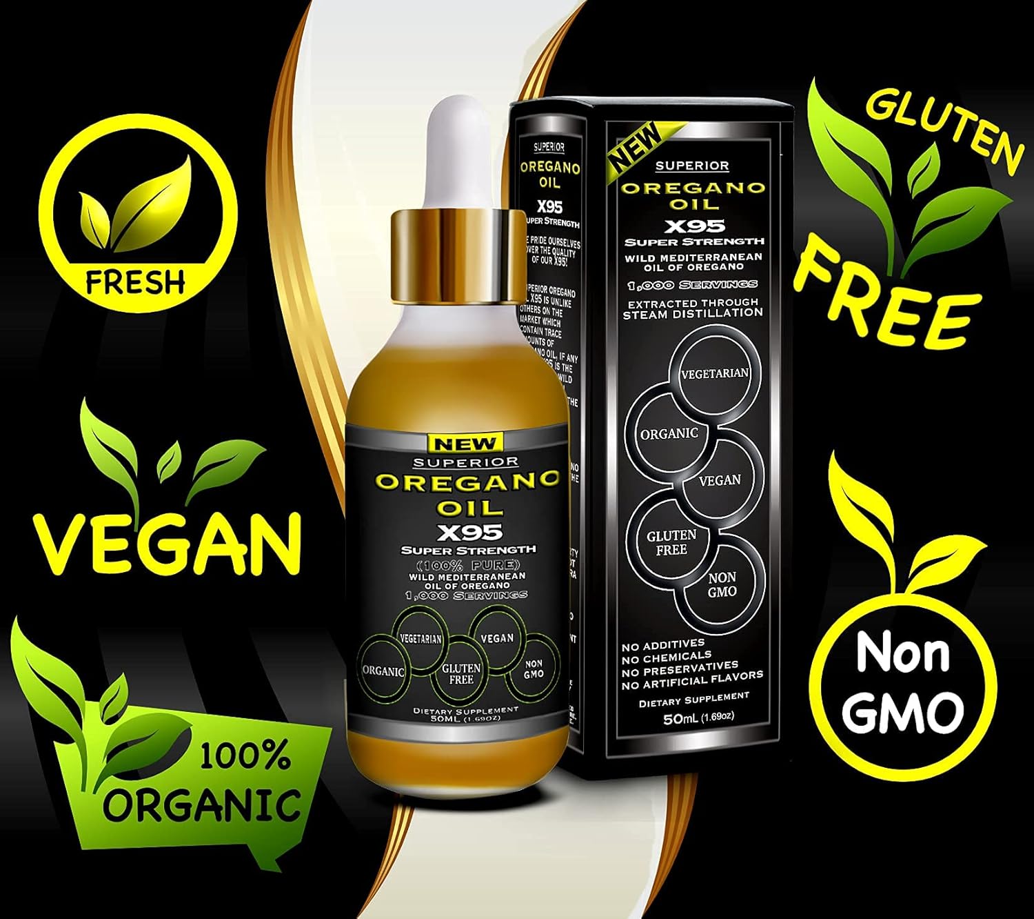 Super Strength Fulvic Humic Acid Liquid Supplement with Ionic Trace Minerals, Electrolytes, and Oregano Oil Drops - More Versatile Than Oregano Softgels