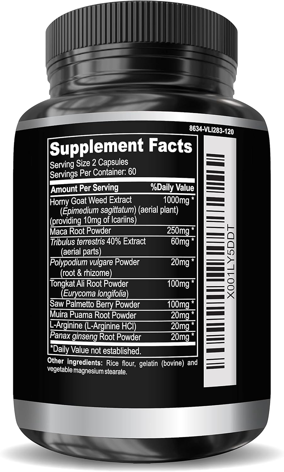 Super Strength Horny Goat Weed Capsules with Maca, Arginine, and Ginseng - Boost Health, Performance, and Energy - Joint Health for Men and Women - 120 Capsules