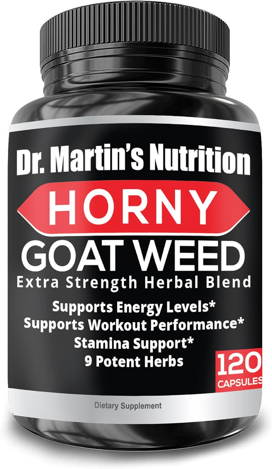 Super Strength Horny Goat Weed Capsules with Maca, Arginine, and Ginseng - Boost Health, Performance, and Energy - Joint Health for Men and Women - 120 Capsules