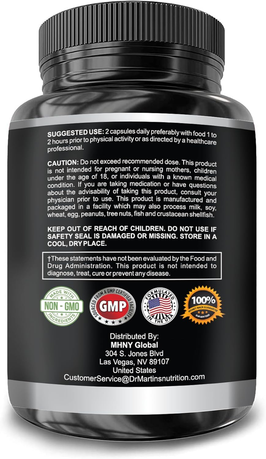 Super Strength Horny Goat Weed Capsules with Maca, Arginine, and Ginseng - Boost Health, Performance, and Energy - Joint Health for Men and Women - 120 Capsules