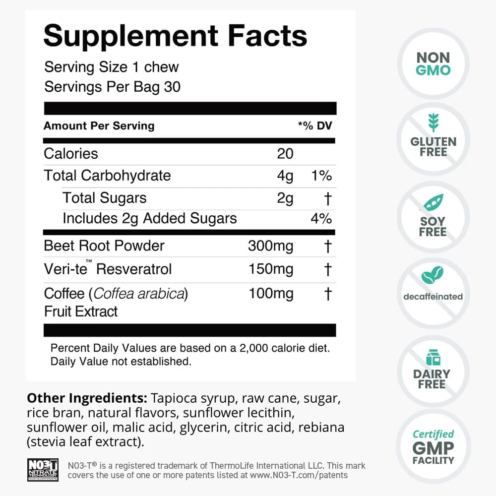 SuperBeets Advanced & Memory + Focus Chews - Boost Brain Health and Cognitive Function with humanN's Innovative Formula