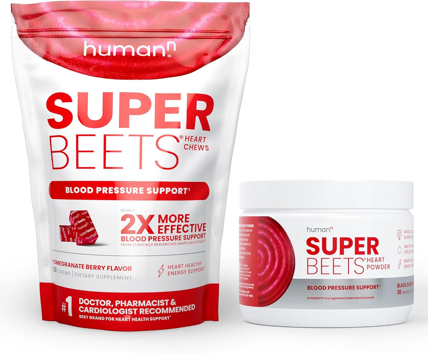 SuperBeets Heart Chews & Black Cherry Powder by humanN - Boost Heart Health and Increase Energy Levels with this Powerful Duo