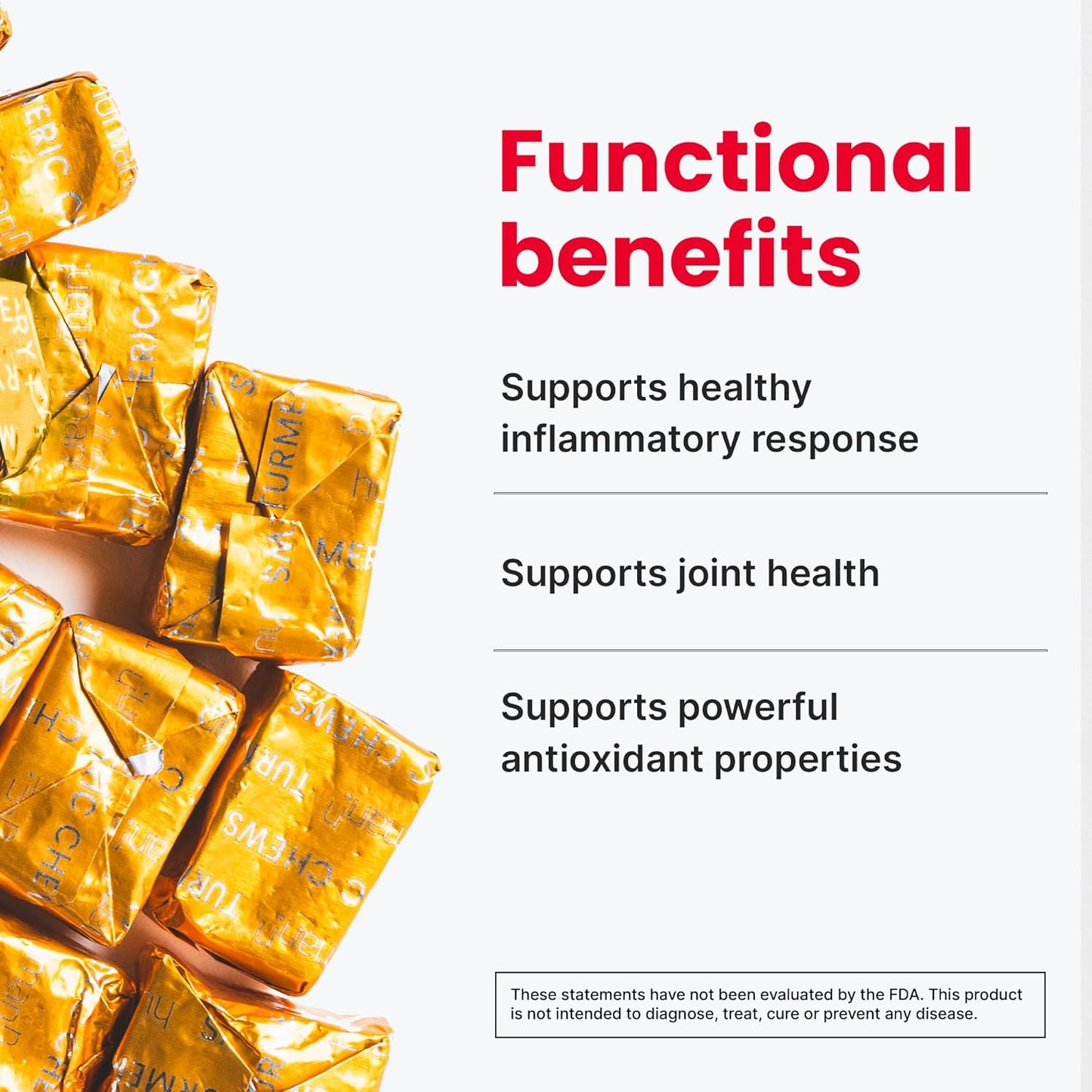 SuperBeets Makers Turmeric Chews - High Absorption Curcumin Complex - Orange Citrus Flavor - Joint Health Support - 30 Count