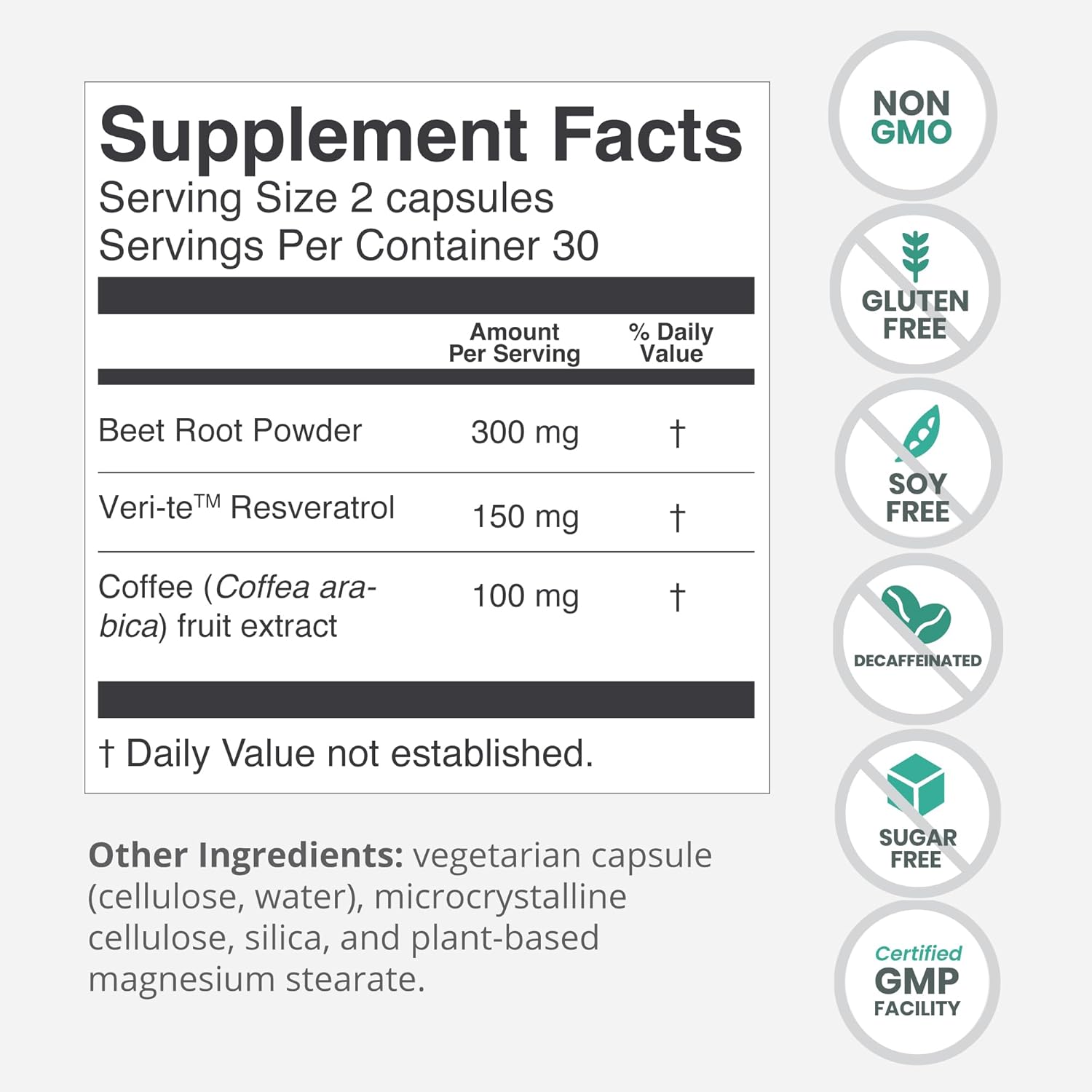 SuperBeets Memory & Focus Brain Supplement Capsules - Enhanced Mental Alertness with Clinically Studied Nootropics and Beet Root Powder - 60 Capsules